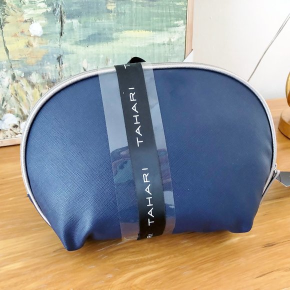 Tahari NEW Cosmetic Travel Case Set Navy Blue - Picture 3 of 4